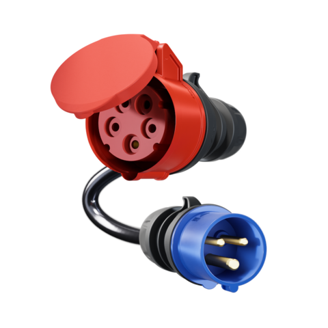 CEE Kupplung 16A 5p Rot auf 16A 3 Blau