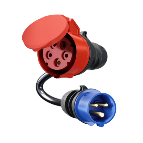 CEE Kupplung 16A 5p Rot auf 16A 3 Blau