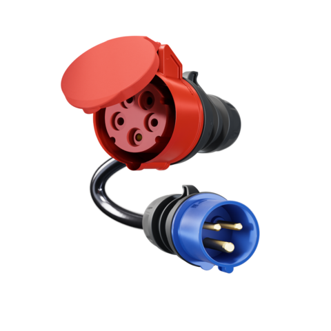 CEE Kupplung 16A 5p Rot auf 16A 3 Blau