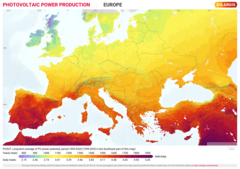 Solar Ressourcen Karten von Europa