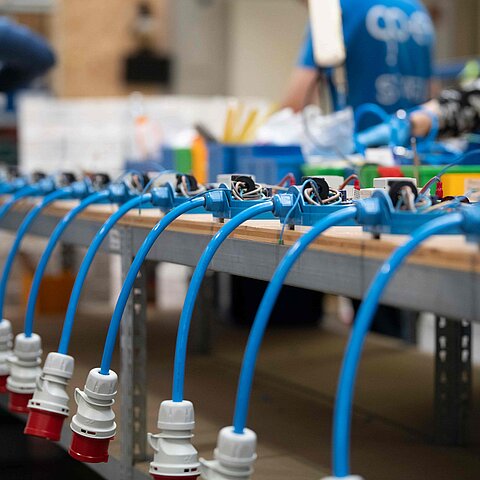 go-e Kabel Produktion Kabel Ausrichtung 