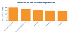 E-Autos mit höchstem Verbrauch