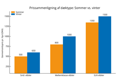 Prissammenligning af dæktype: Sommer vs Winter