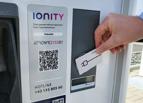 Paying at the public EV charging station