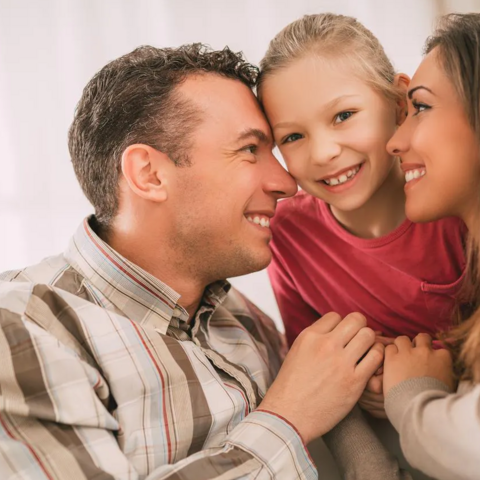 Happy family at home