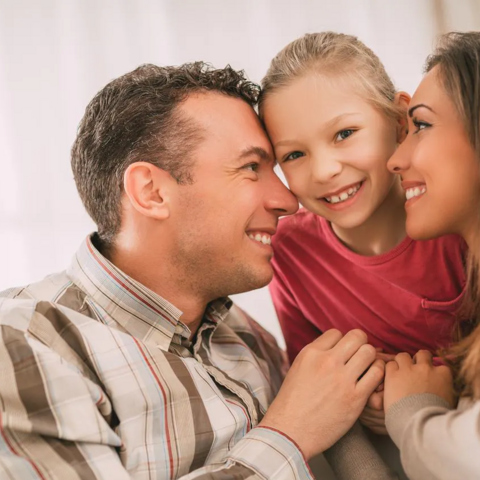 Happy family at home